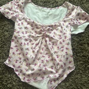 Floral Pink Short Sleeve Top